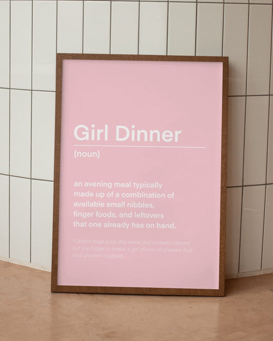 Girl Dinner Digital Art Print