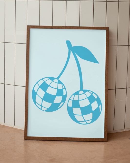 Disco Cherries Digital Art Print