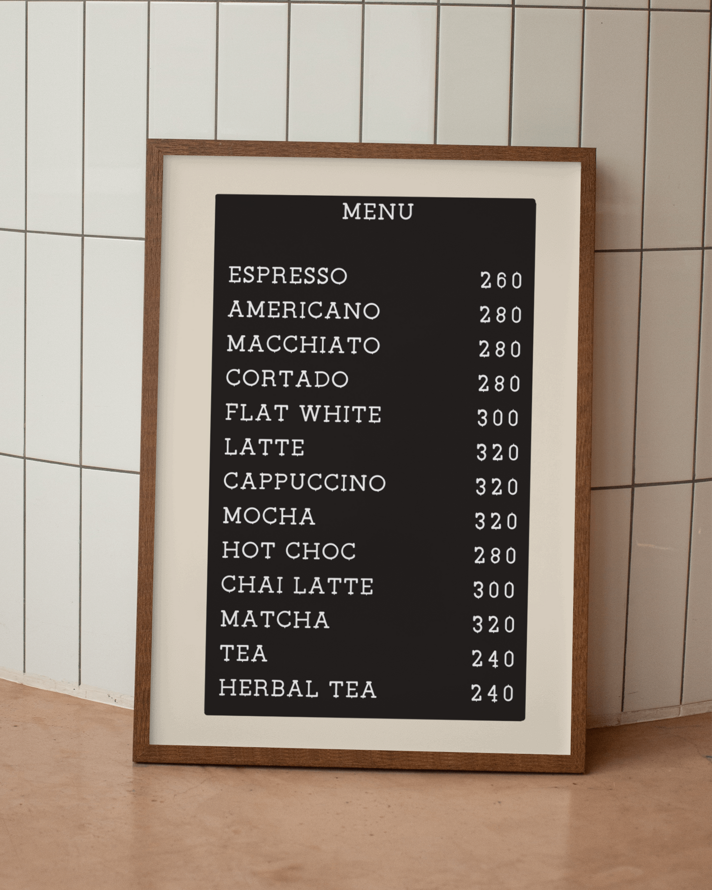 Coffee Menu Digital Art Print