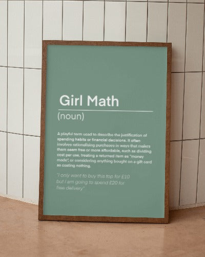 Girl Math Digital Art Print