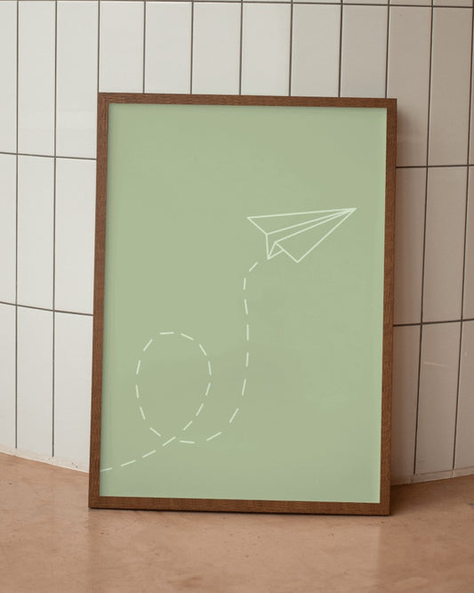 Paper Plane Digital Art Print